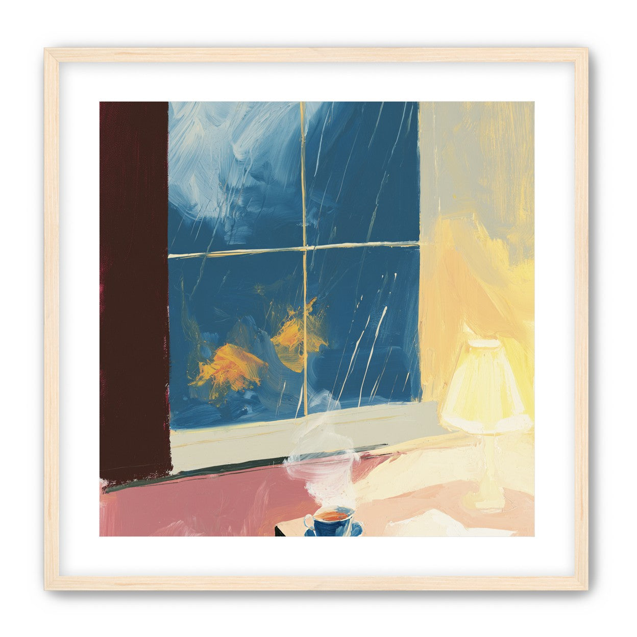 Lamplight on the rainy window