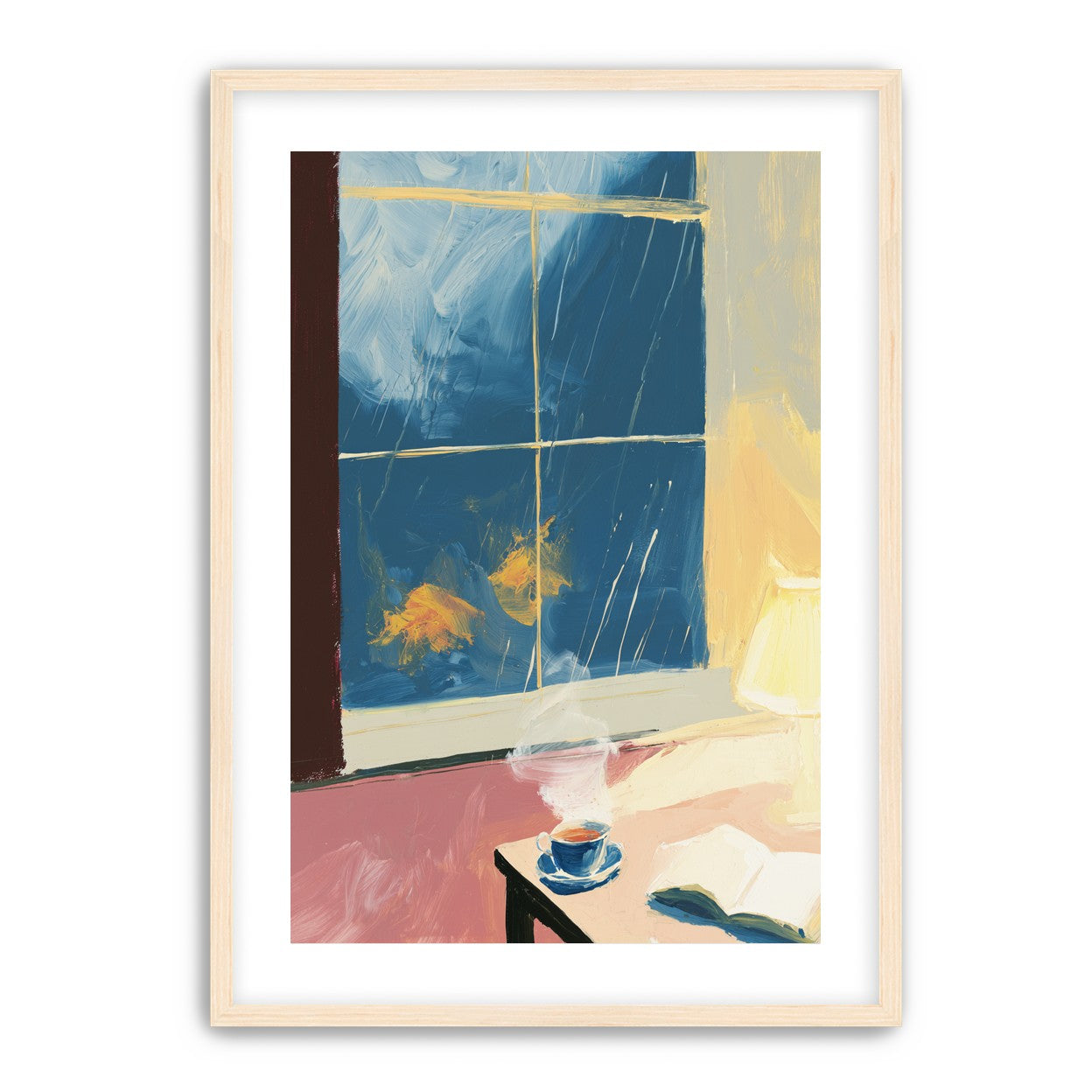 Lamplight on the rainy window