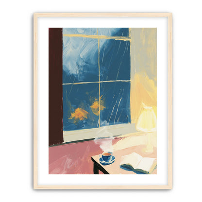Lamplight on the rainy window