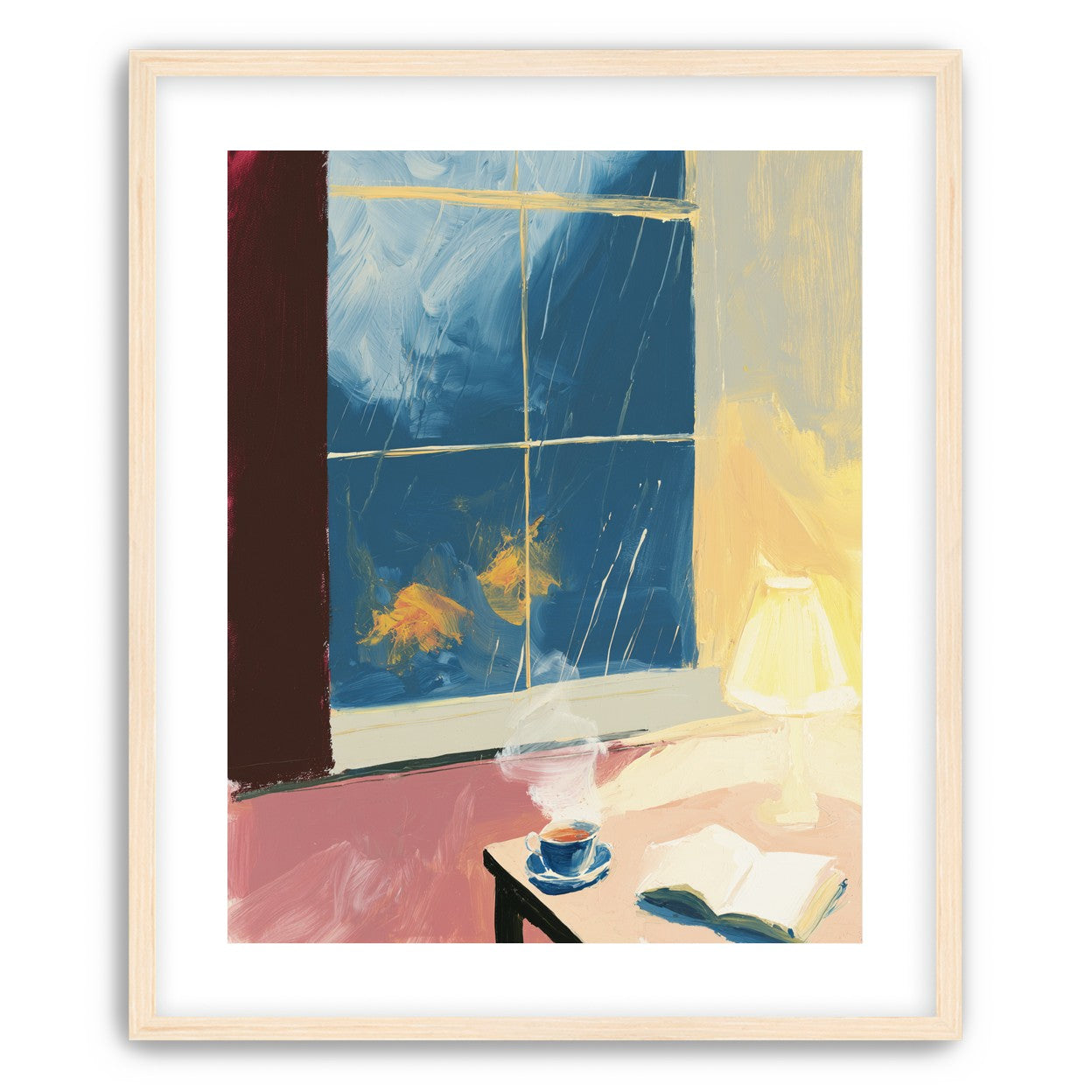 Lamplight on the rainy window