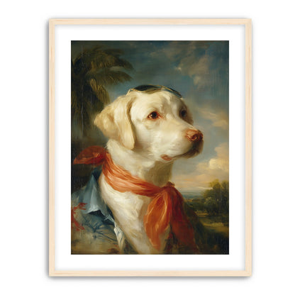White dog in red scarf