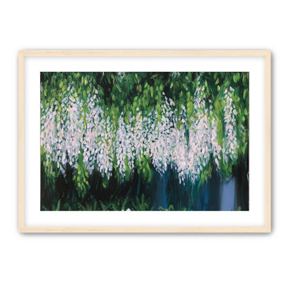 Pale blossoms in green shade