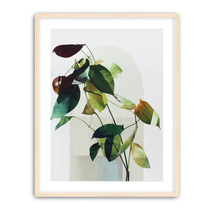 Leaves across a pale arch