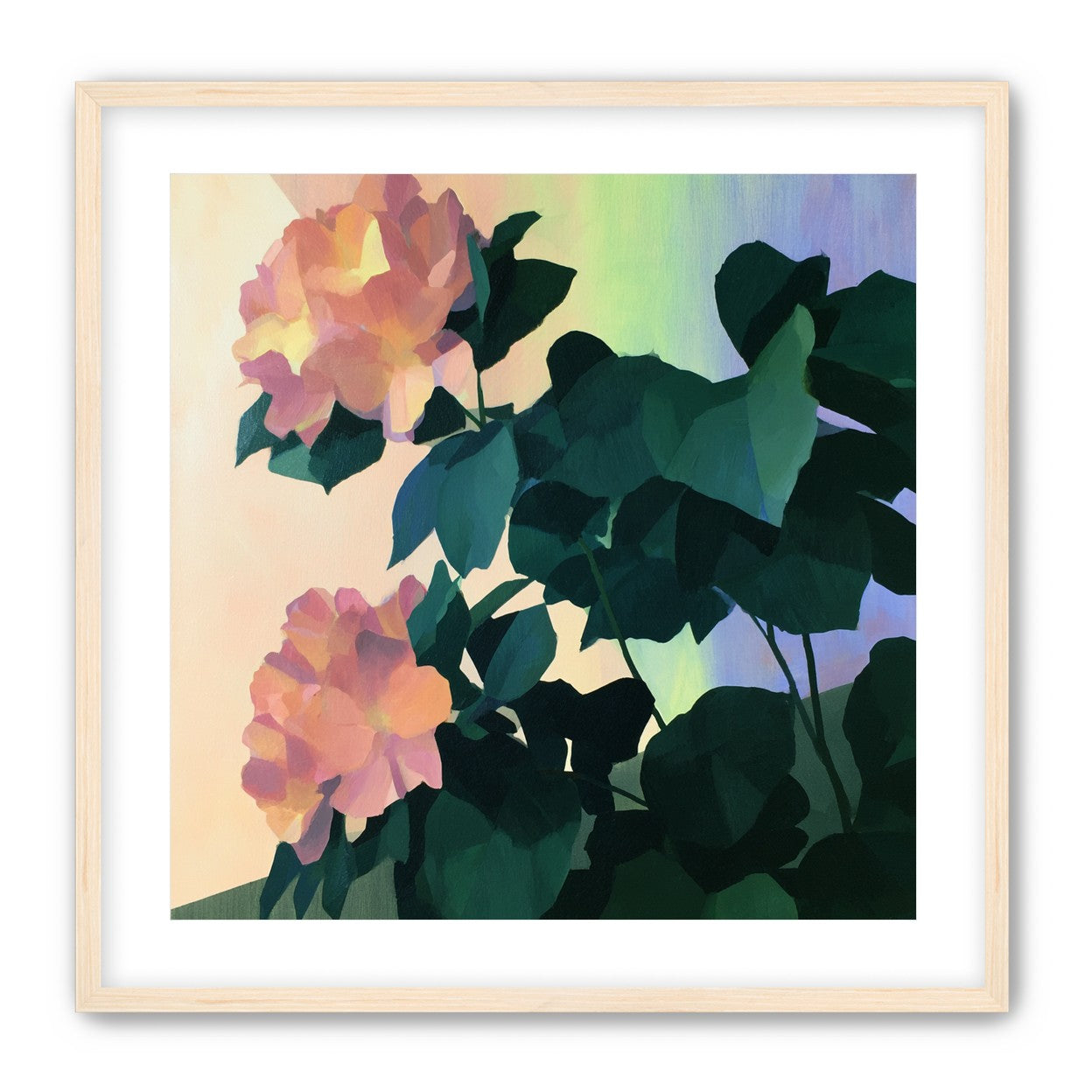 Roses against a pastel sky