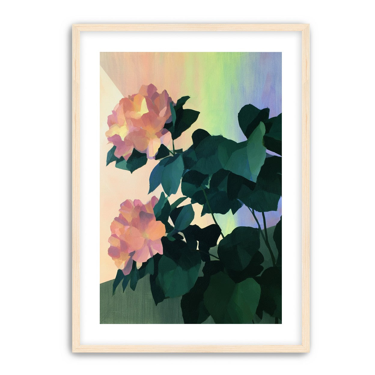 Roses against a pastel sky