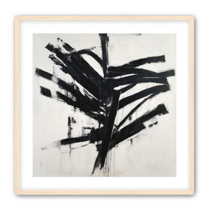 Black mass across white field