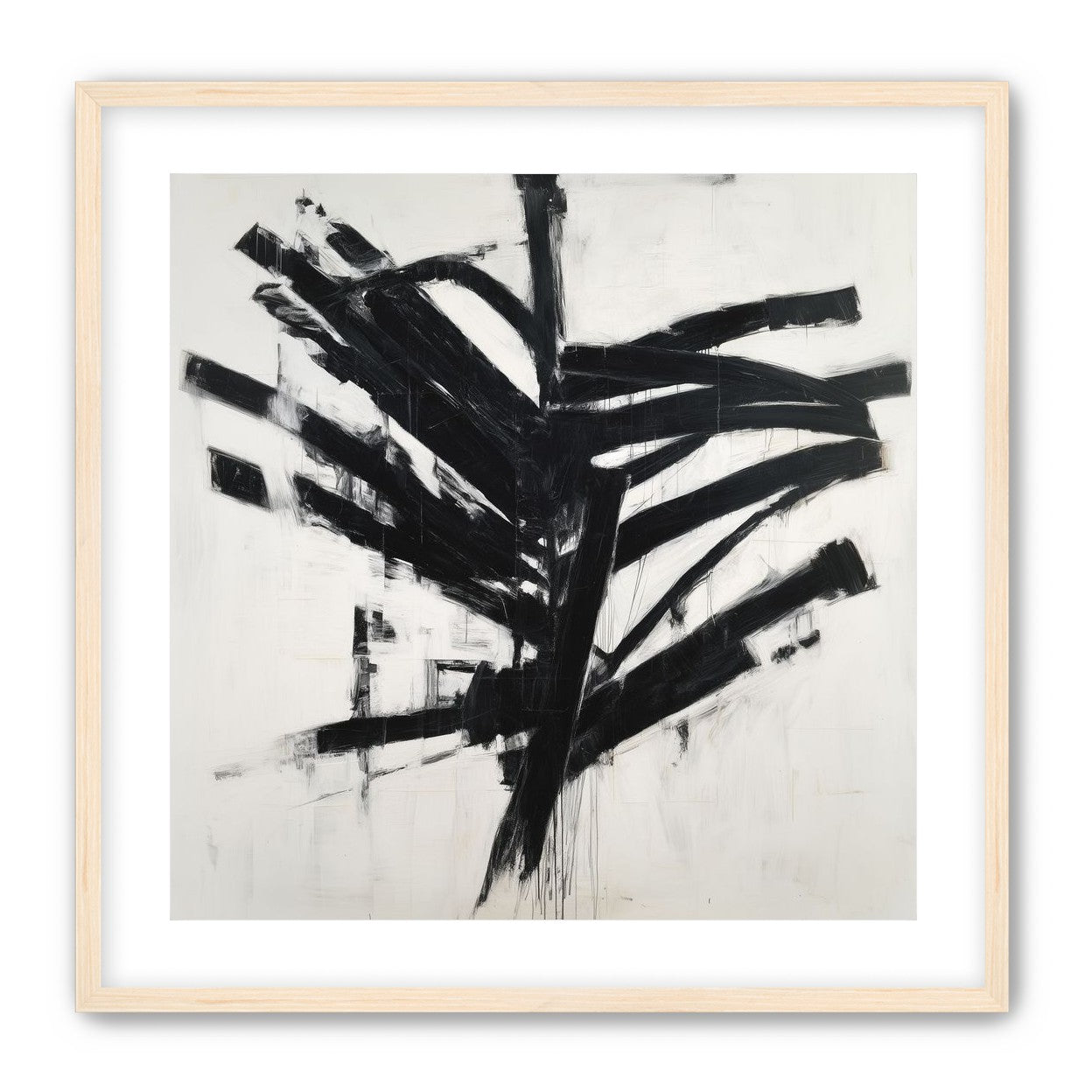 Black mass across white field