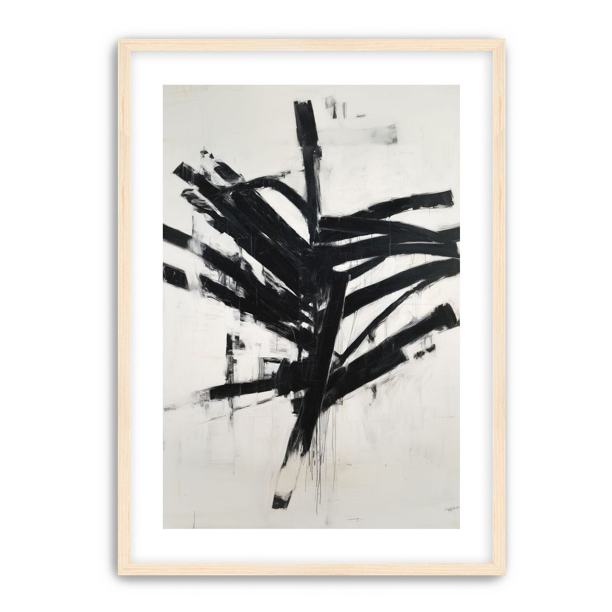 Black mass across white field