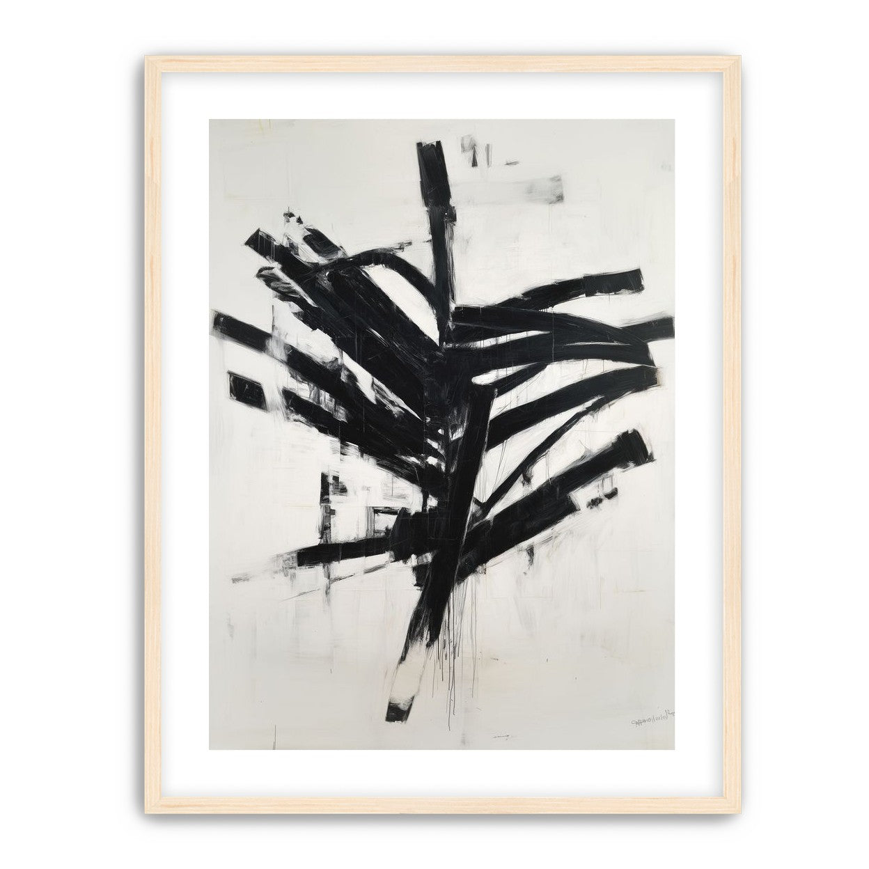 Black mass across white field