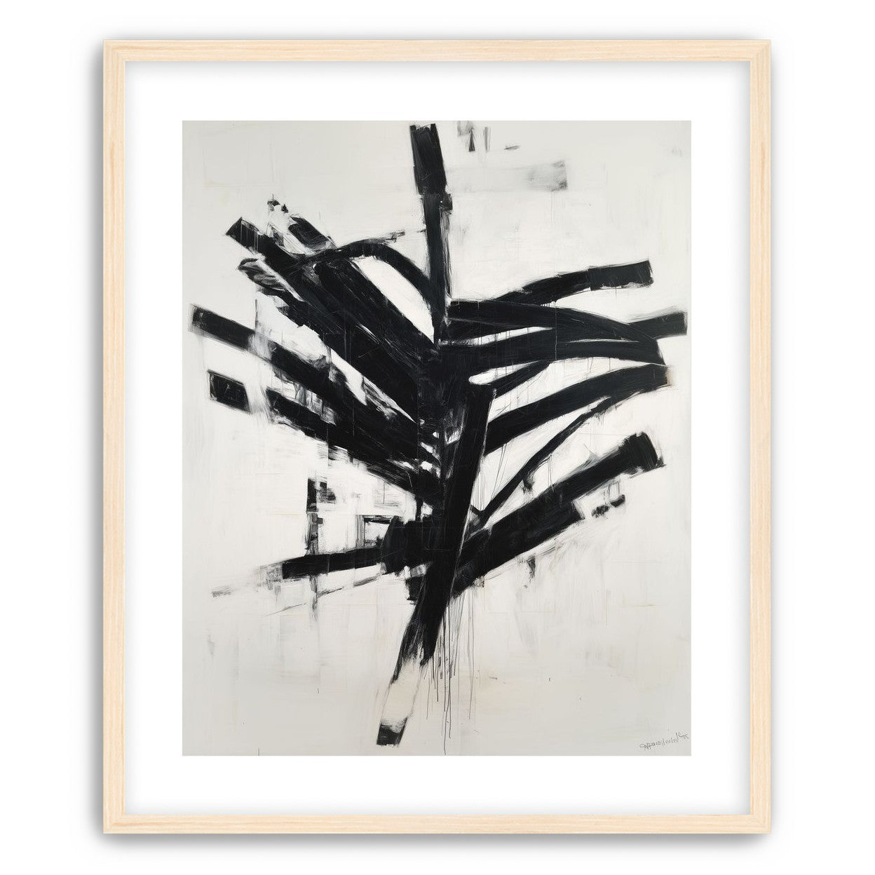 Black mass across white field