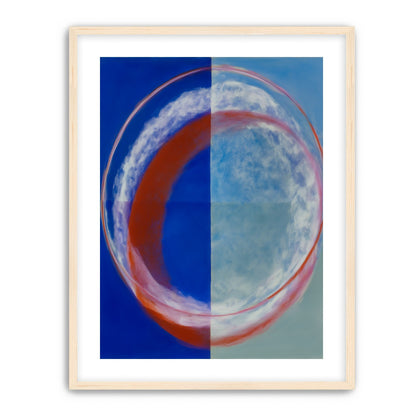 Red rim on divided blue