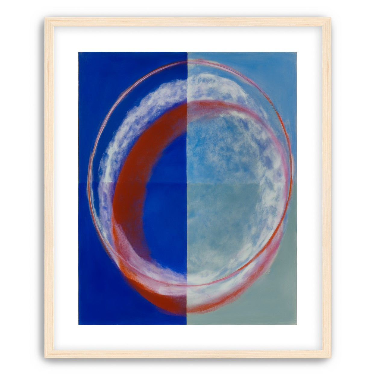 Red rim on divided blue