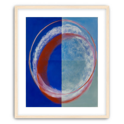 Red rim on divided blue