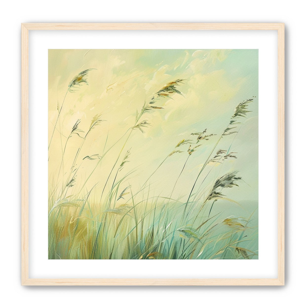 Windbent beach grass sky