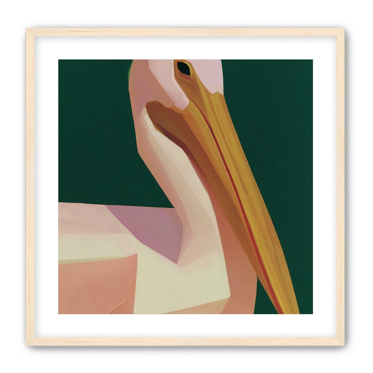 A pelican within green silence