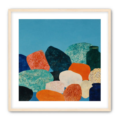 Stones beneath a blue field