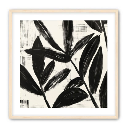 Black leaves on white grain