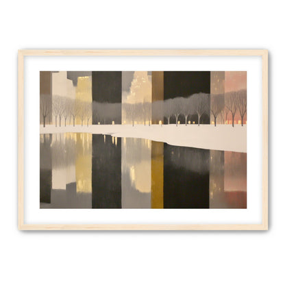 City lights in winter water