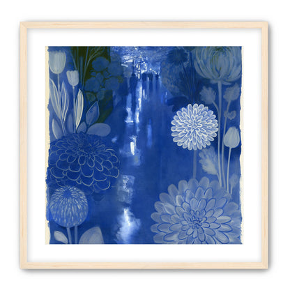 Blue garden night walk