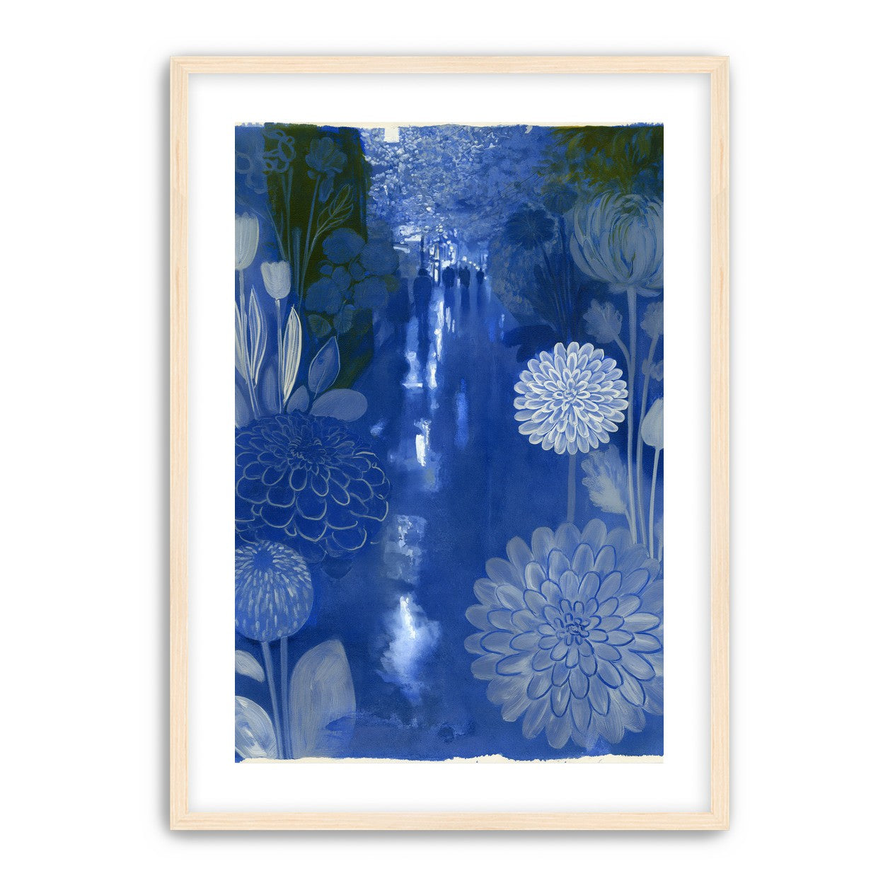 Blue garden night walk