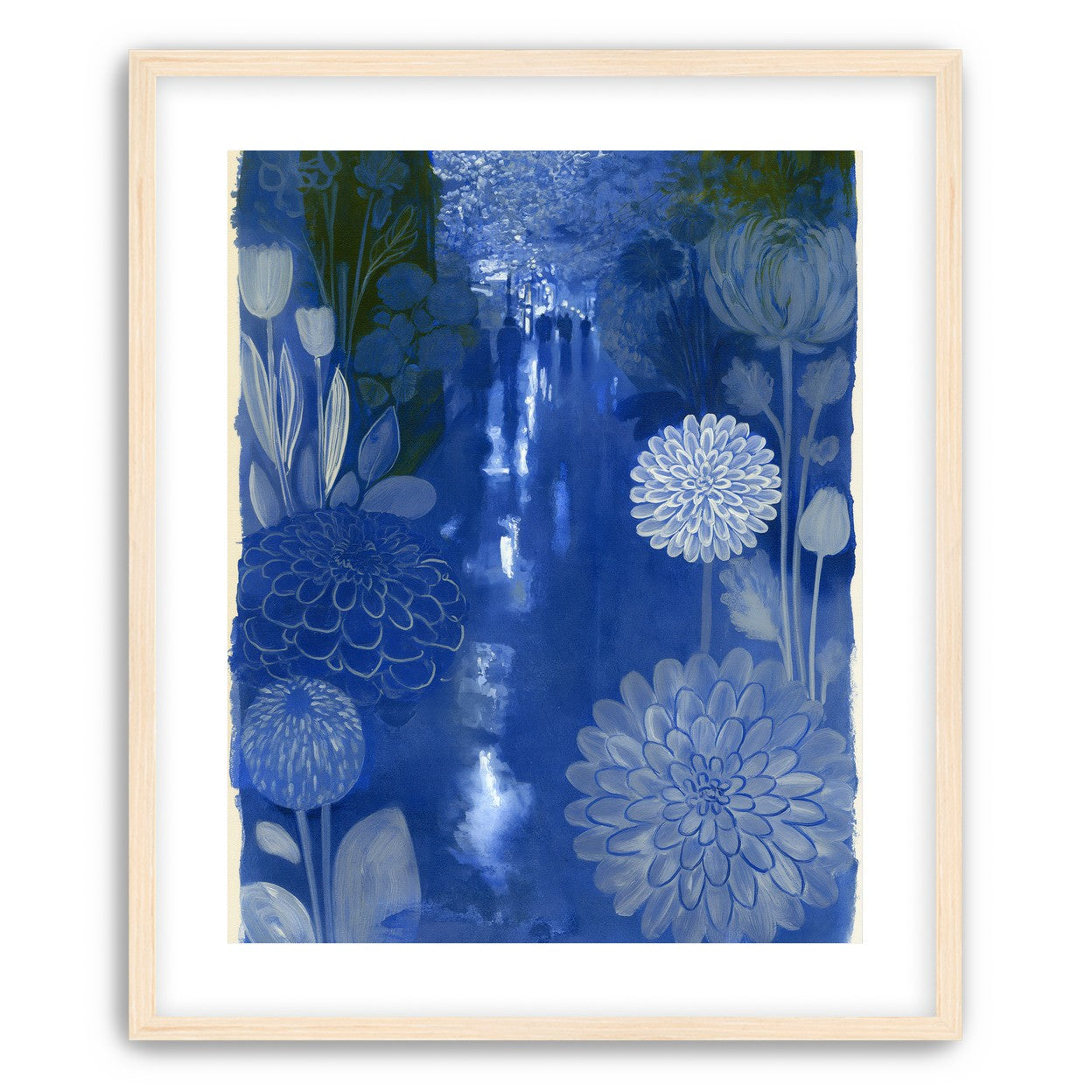 Blue garden night walk