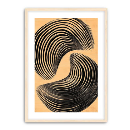 Black spiral on tan ground
