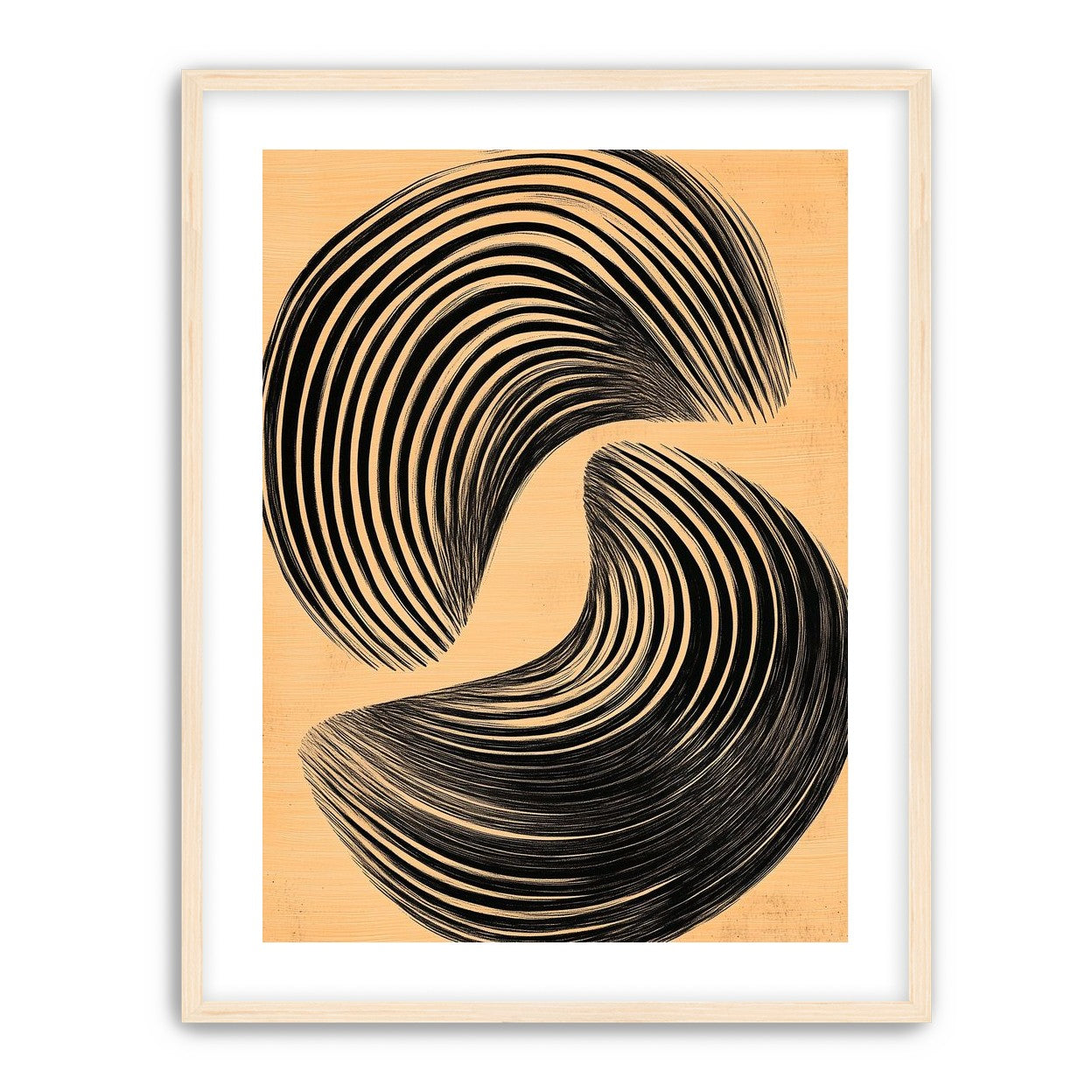 Black spiral on tan ground