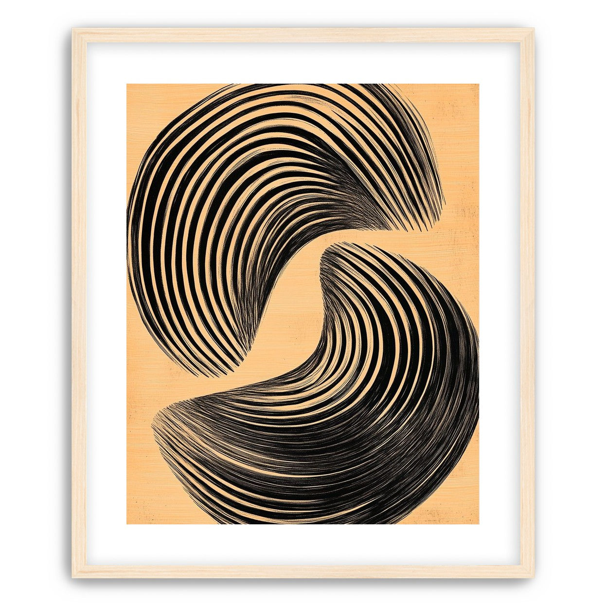 Black spiral on tan ground