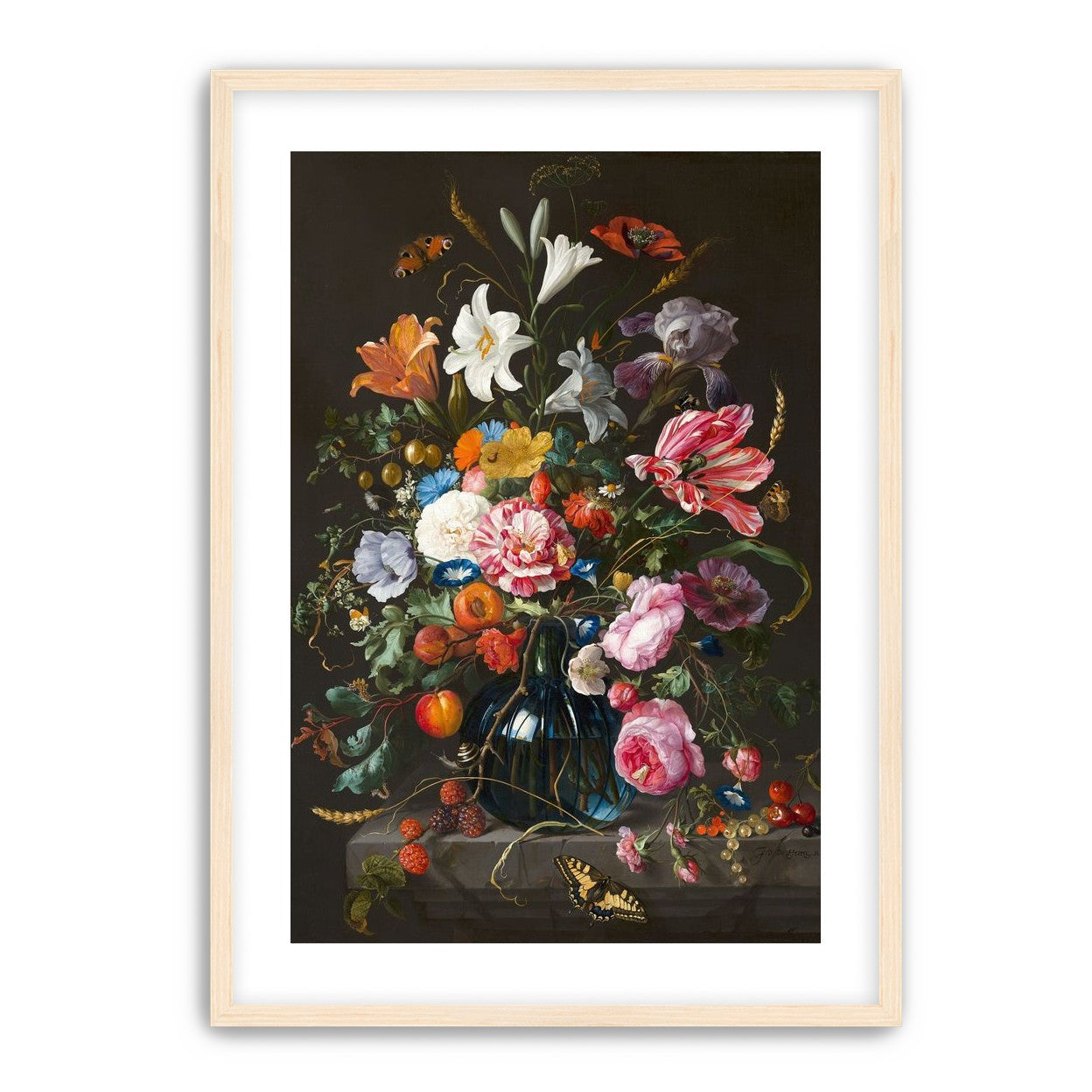 Butterflies over the blue vase