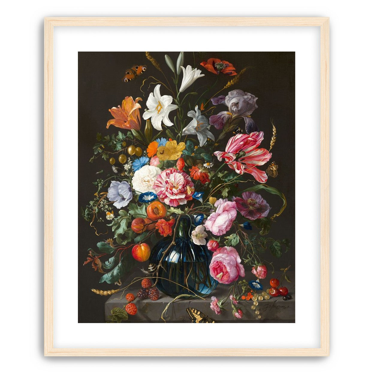 Butterflies over the blue vase