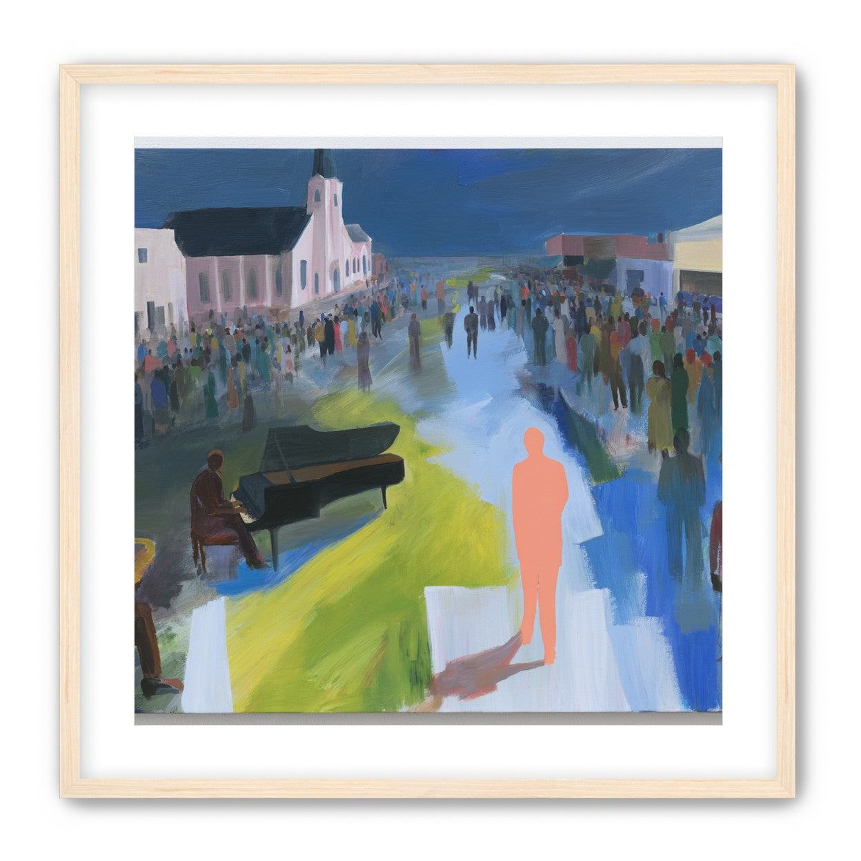 Crowd around the musicians