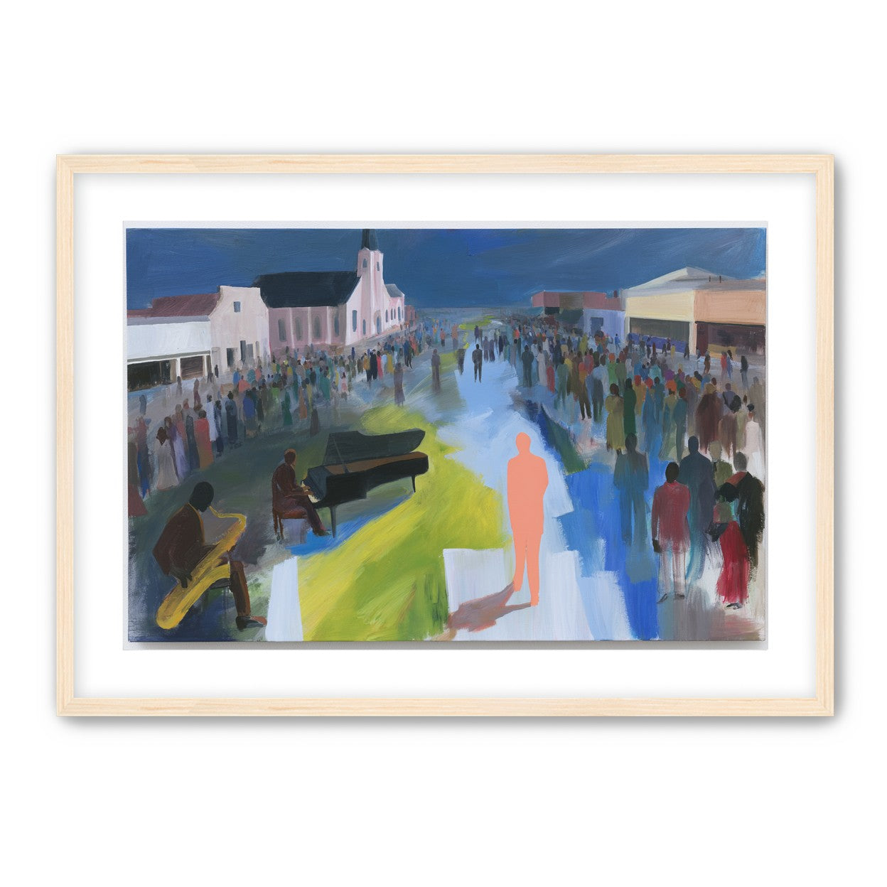 Crowd around the musicians