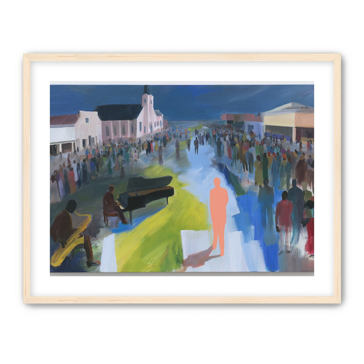 Crowd around the musicians