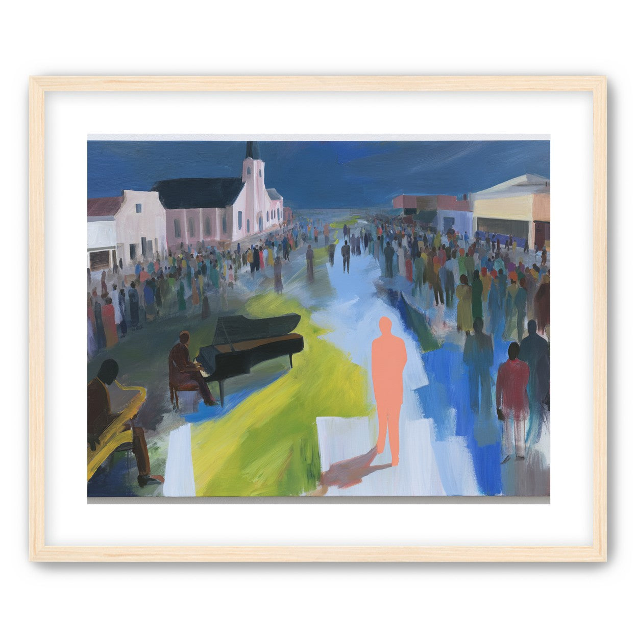 Crowd around the musicians