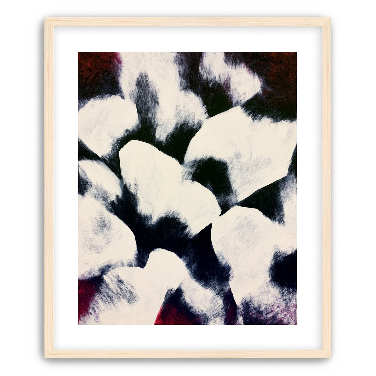White blocks among dark ground