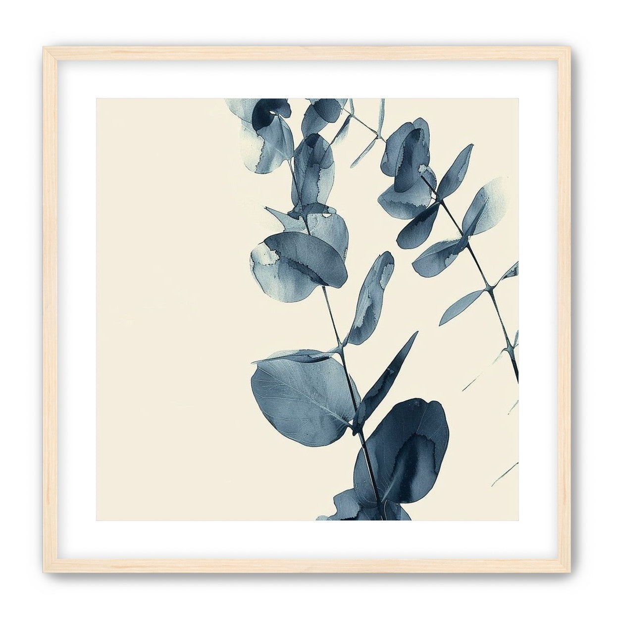 Blue eucalyptus on paper