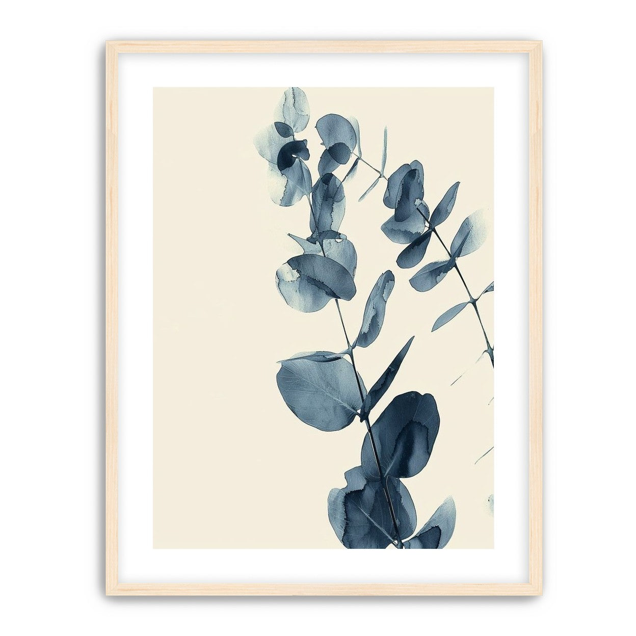 Blue eucalyptus on paper
