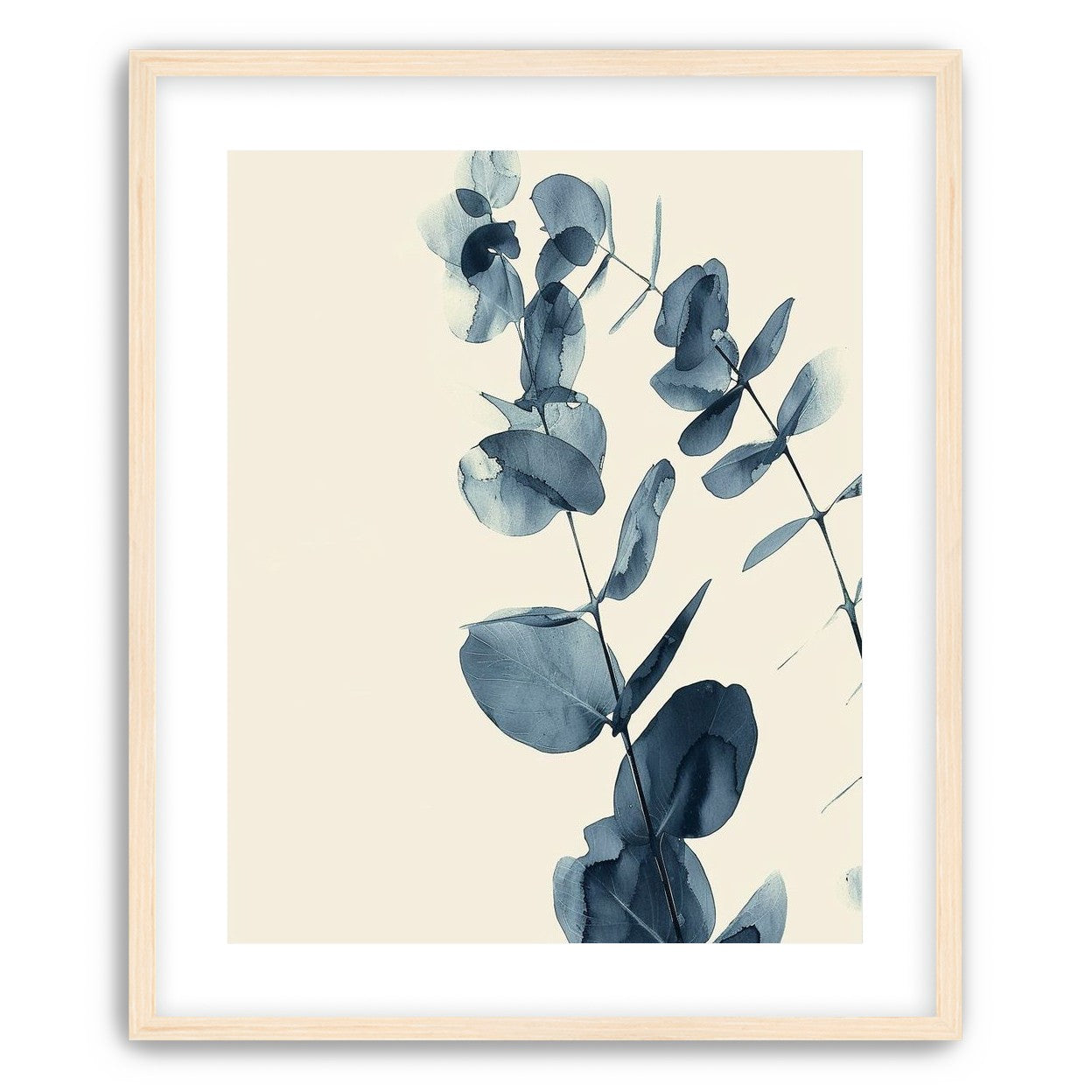 Blue eucalyptus on paper
