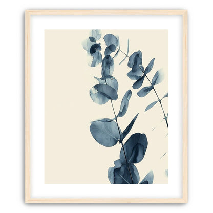 Blue eucalyptus on paper