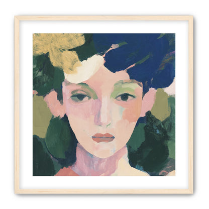 Portrait with pale flower
