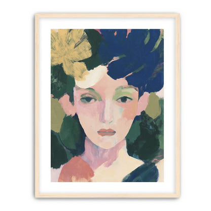 Portrait with pale flower