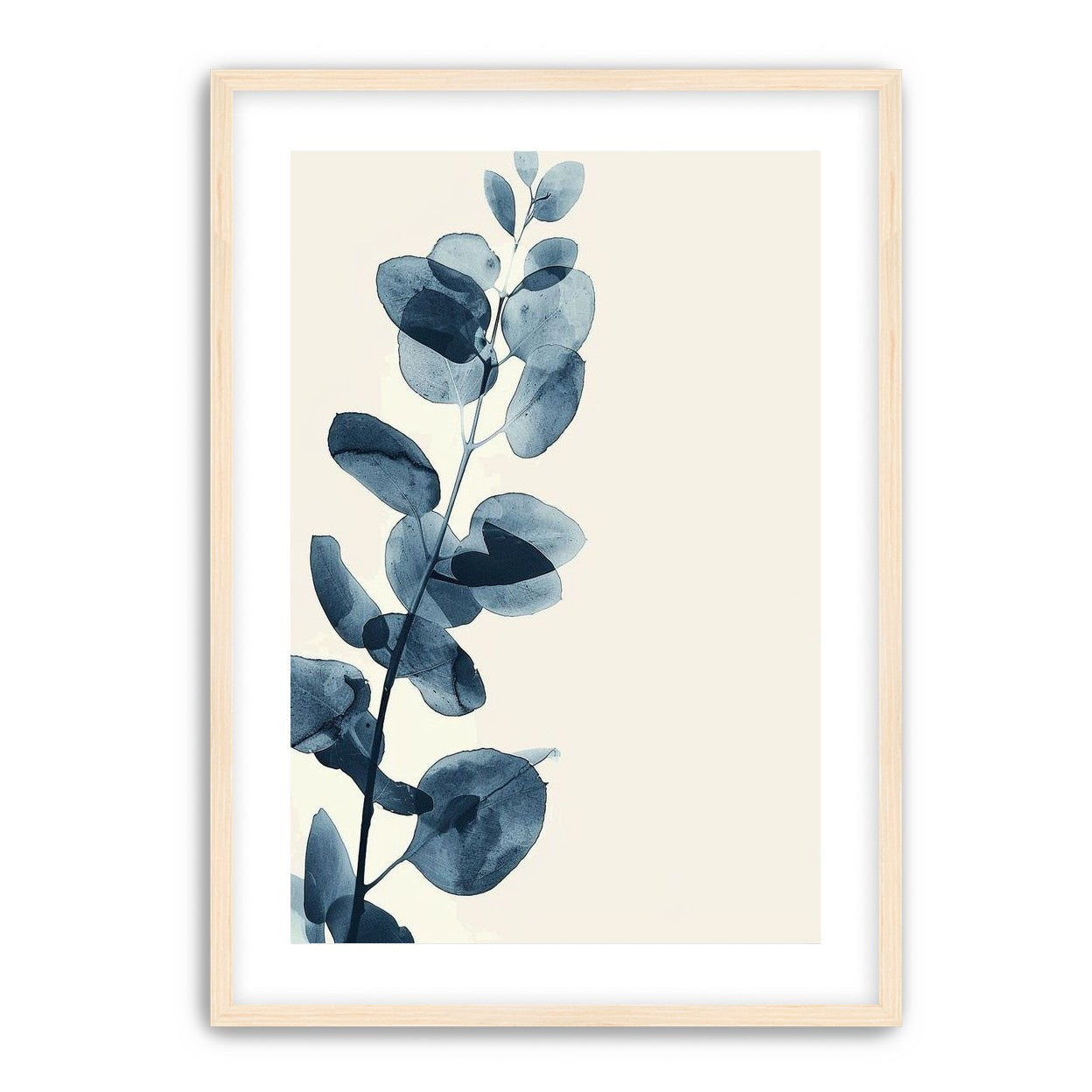 Blue leaves on pale air