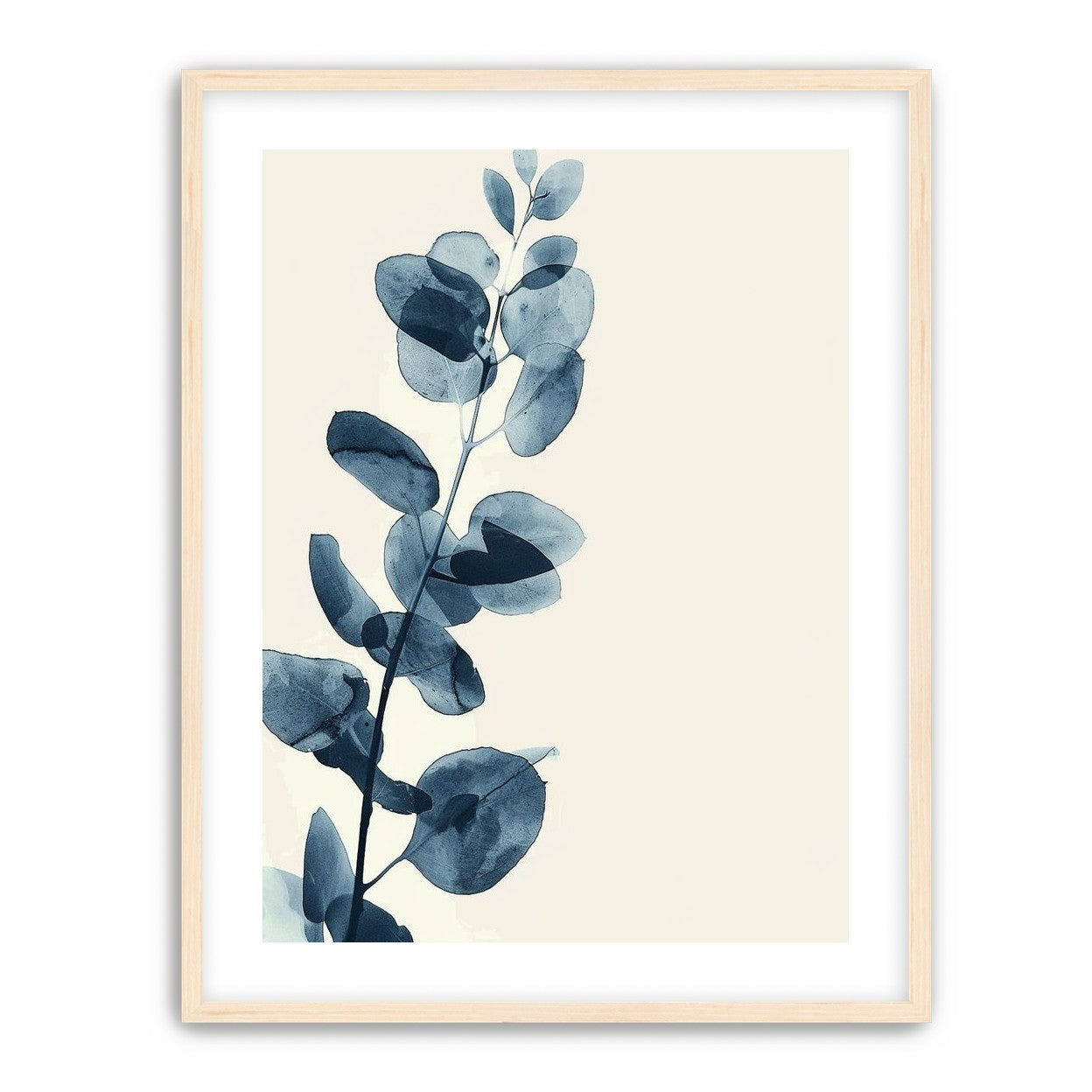 Blue leaves on pale air