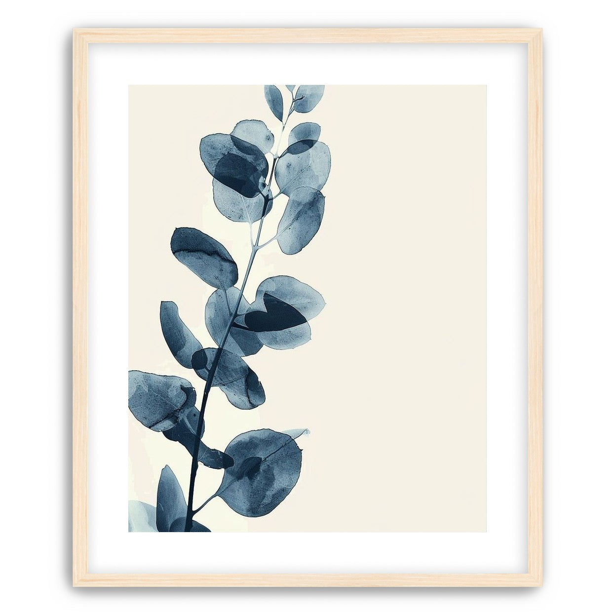 Blue leaves on pale air