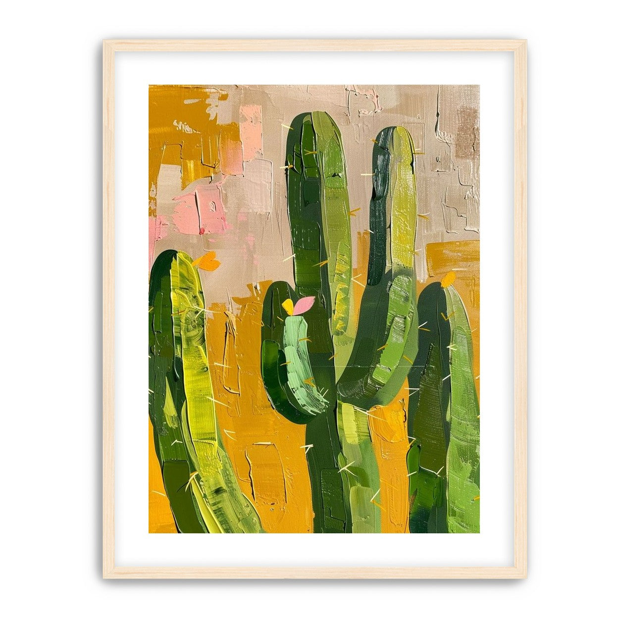 Cactus forms within ochre field