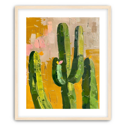 Cactus forms within ochre field