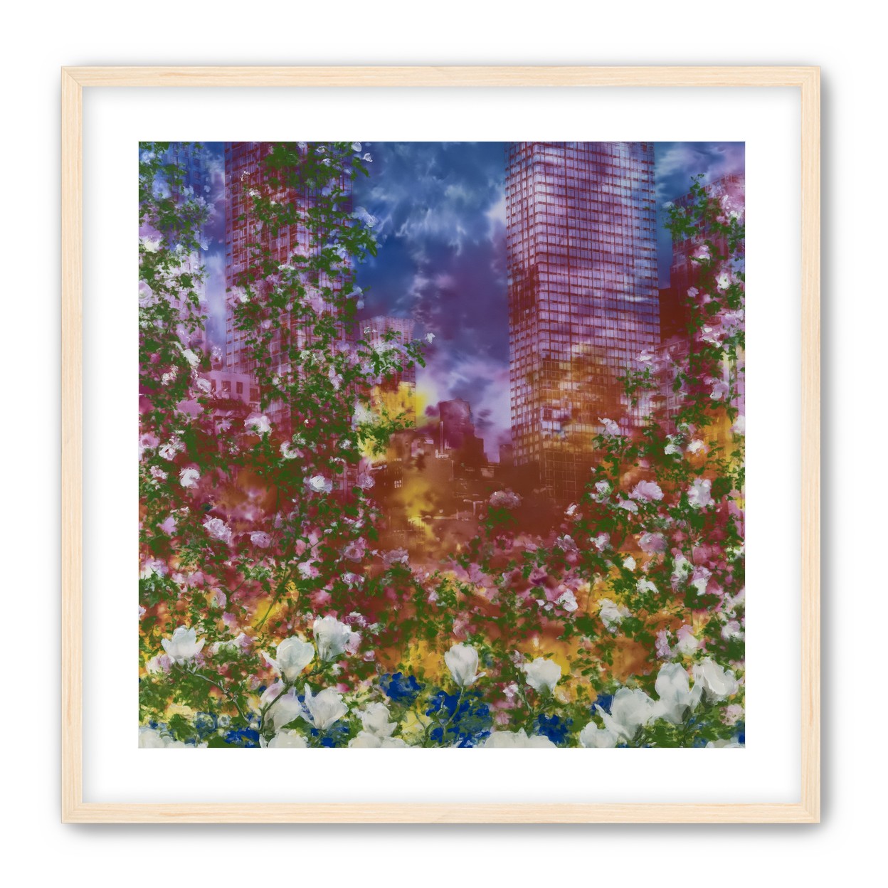 Flowers before storm towers