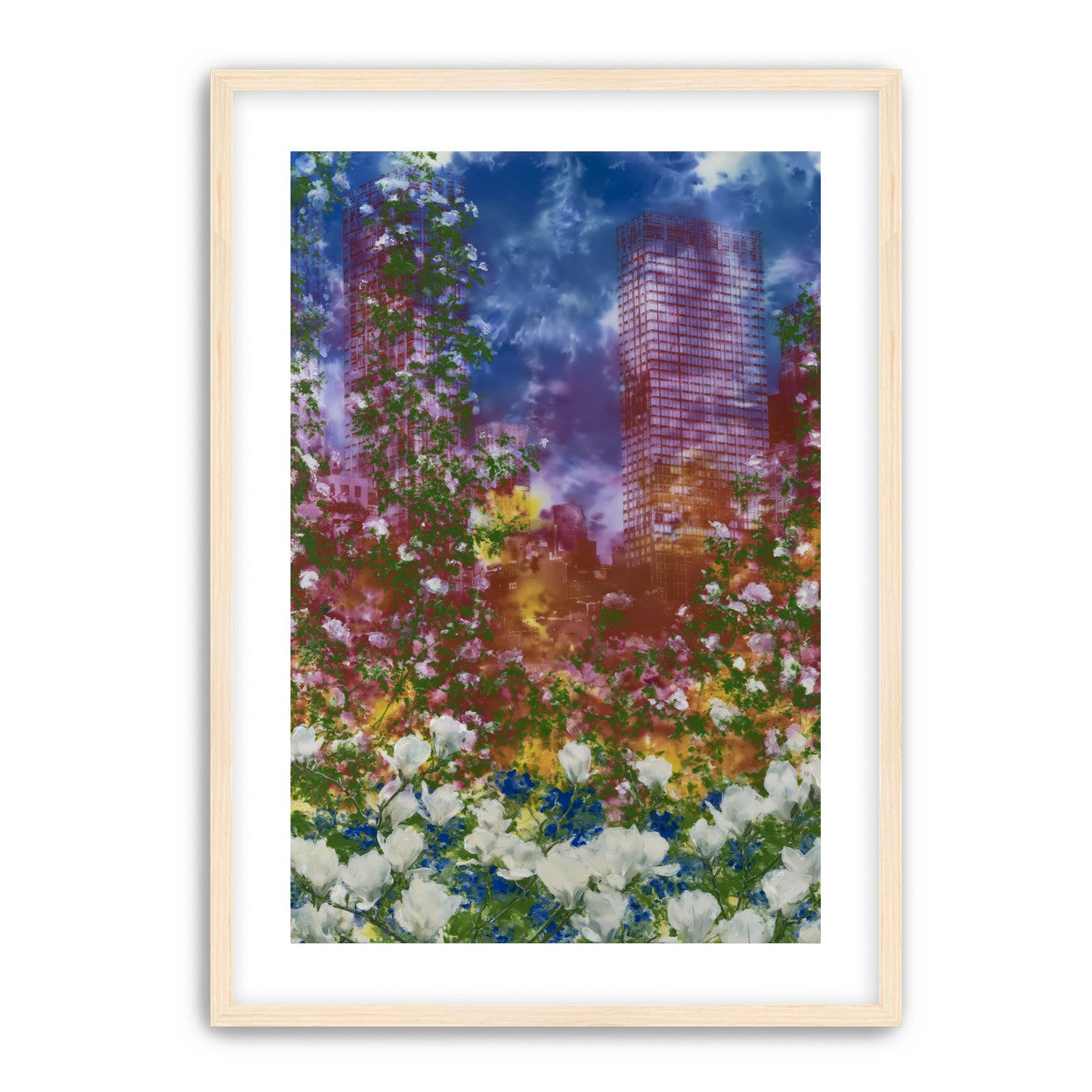 Flowers before storm towers