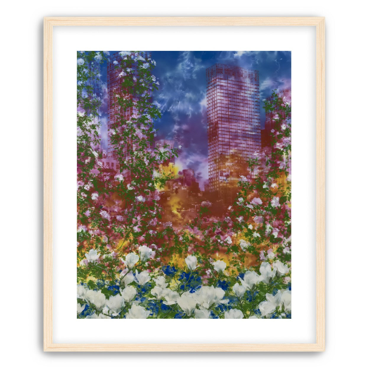 Flowers before storm towers