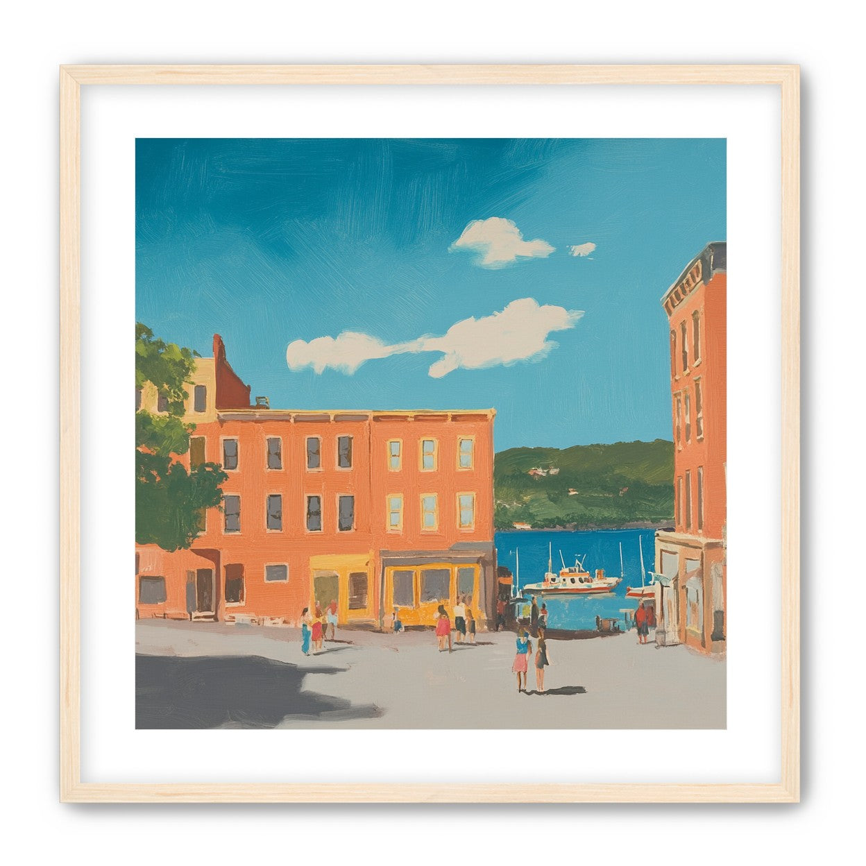 Sunlit street to the harbor